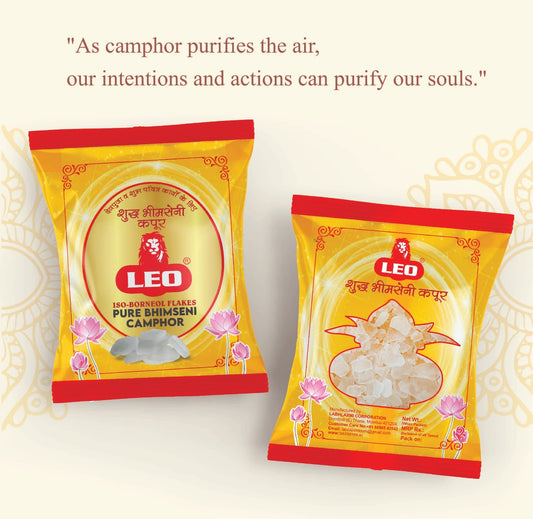 LEO Pure Camphor Tablets – 250g (Pack of 2 Zipper Pouches)