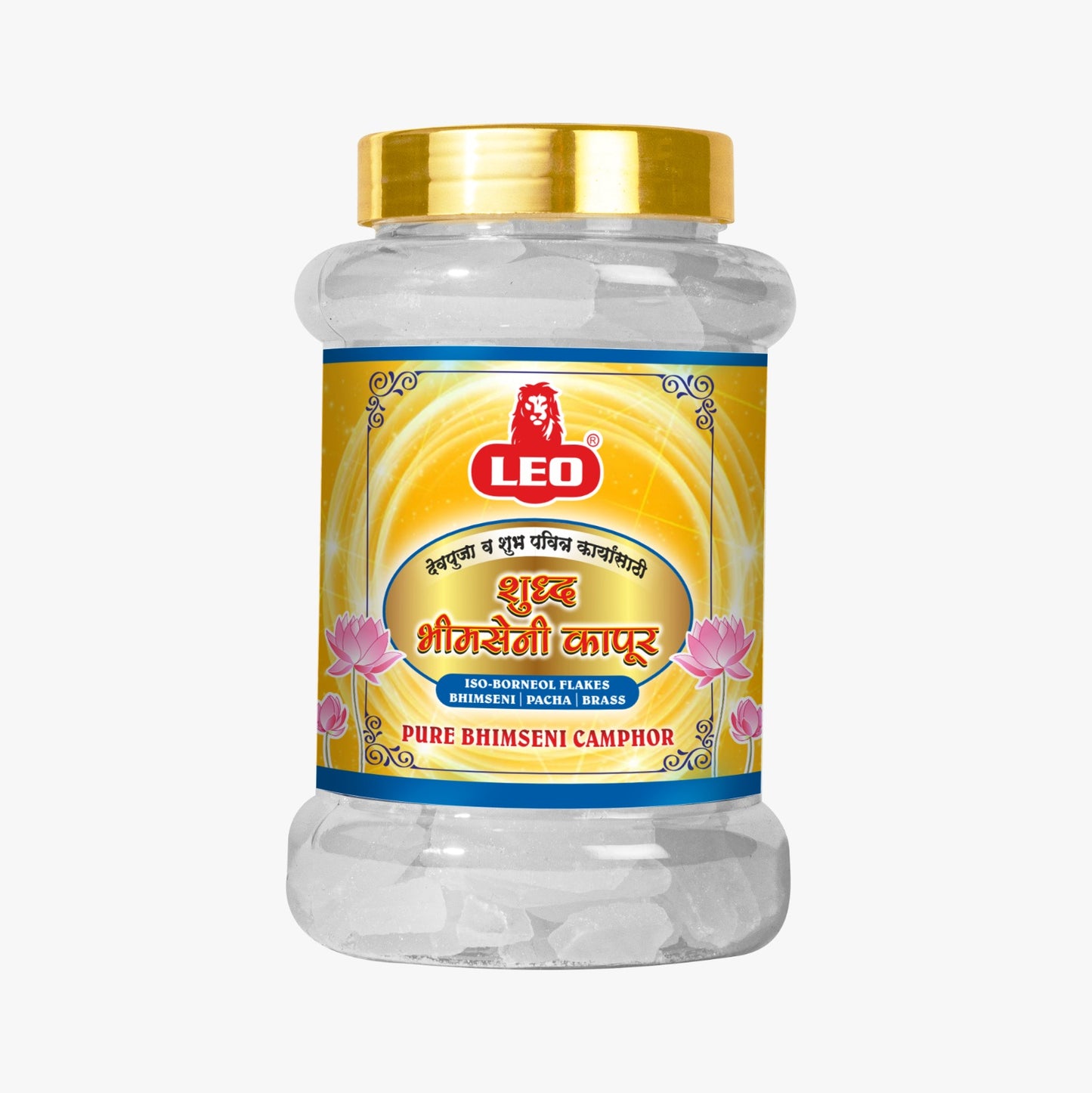 LEO Bhimseni Camphor (Iso Borneol Flakes) – 250g Jar Pack