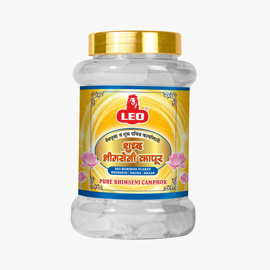 LEO Bhimseni Camphor (Iso Borneol Flakes) – 500g Jar Pack