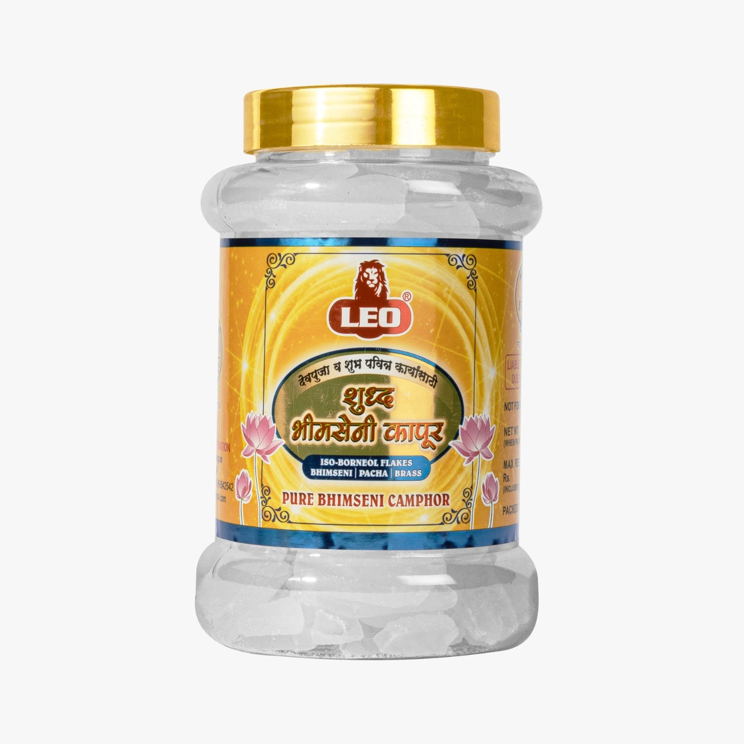 LEO Bhimseni Camphor (Iso Borneol Flakes) – 250g Jar Pack