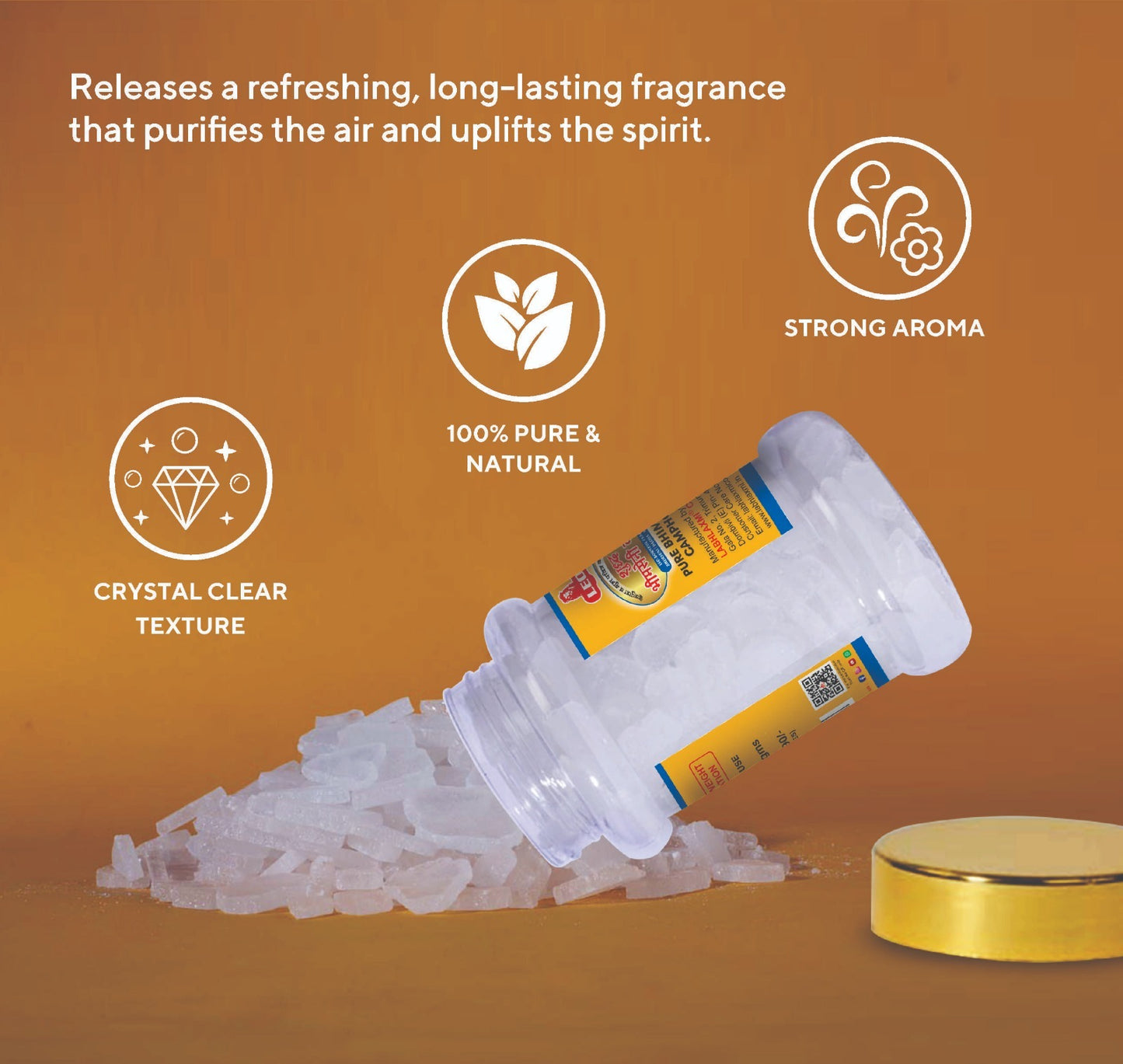 LEO Bhimseni Camphor (Iso Borneol Flakes) – 250g Jar Pack