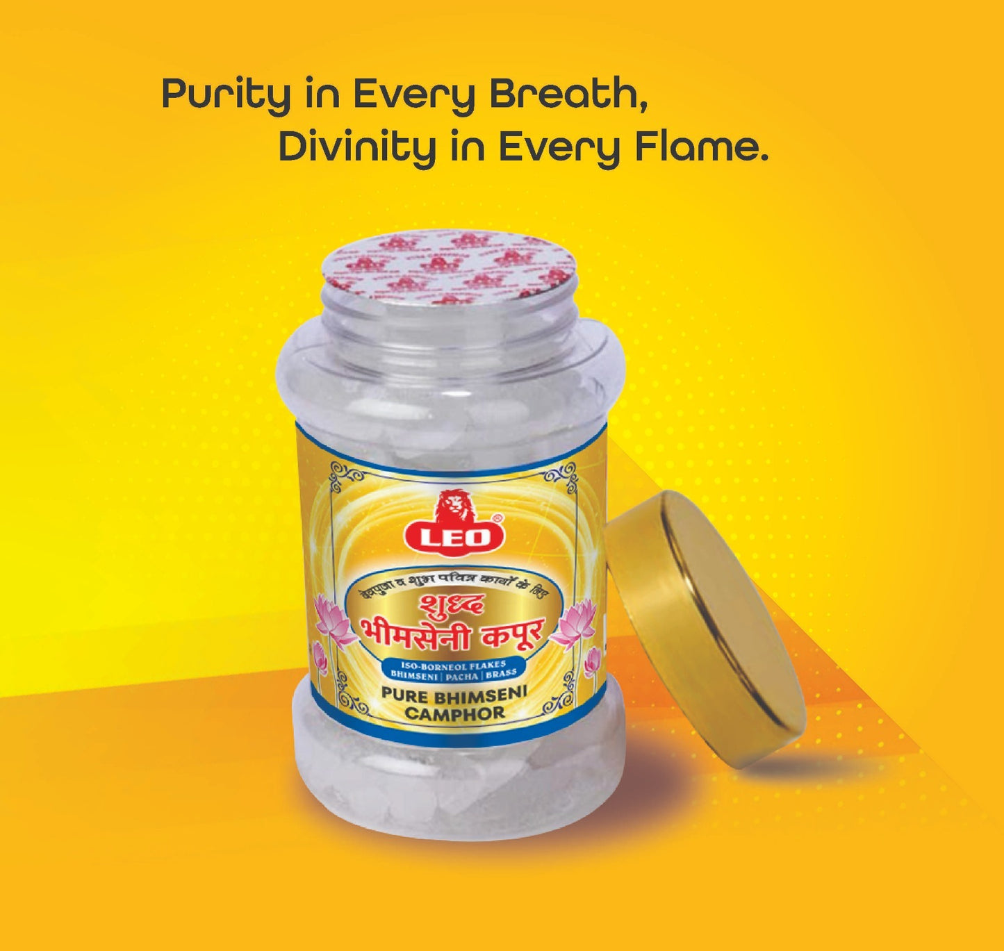 LEO Bhimseni Camphor (Iso Borneol Flakes) – 250g Jar Pack