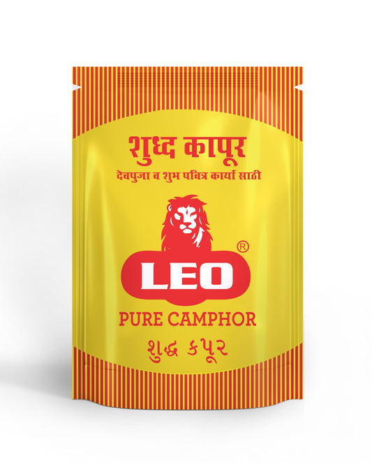 LEO Bhimseni Camphor (Iso Borneol Flakes) – 50g (Pack of 5 Pouches)