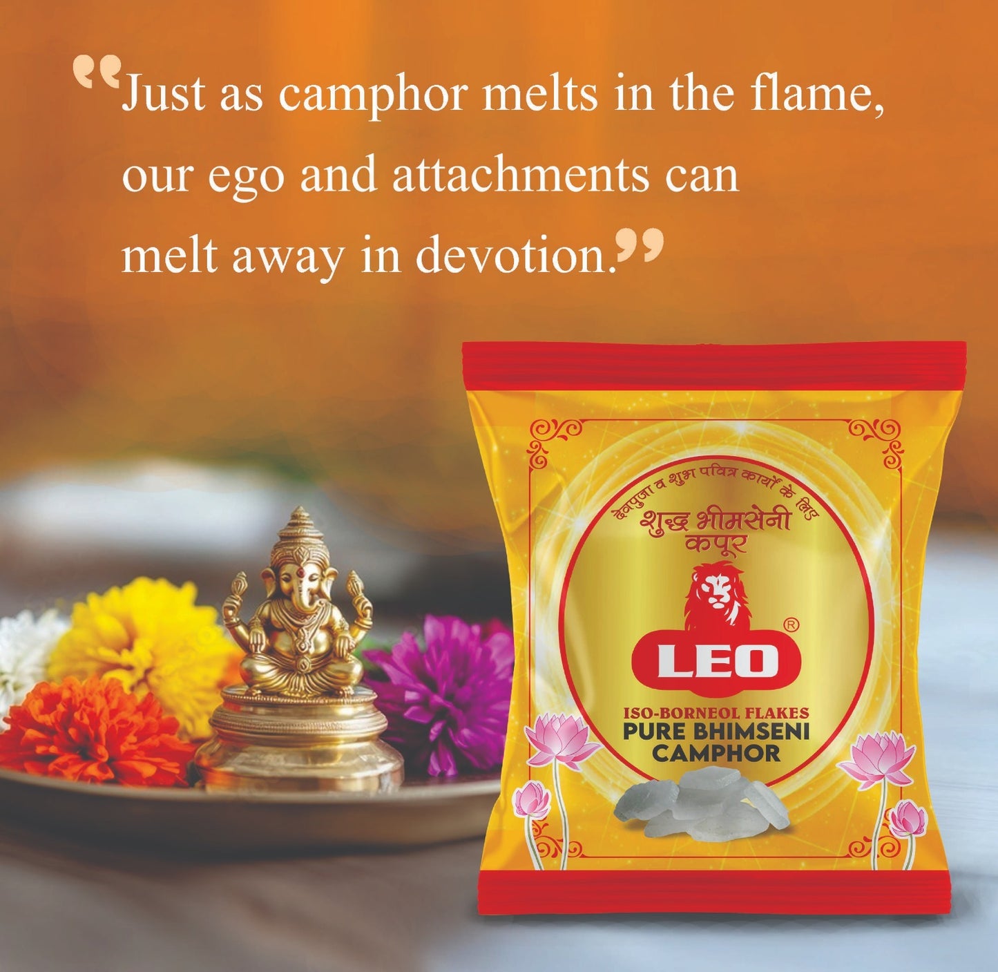 LEO Bhimseni Camphor (Iso Borneol Flakes) – 250g Zipper Pouch Pack