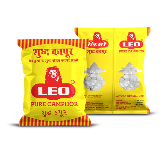 LEO Pure Camphor Tablets – 100g (Pack of 3 Jars)